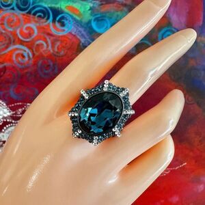 Akkad Bold Blue Crystal Statement Ring